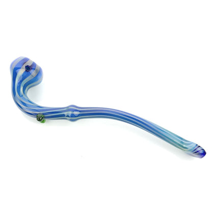 Sherlock Blue Gold Fume Stripes Design blue striped glass pipe