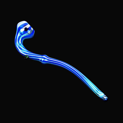 Sherlock Blue Gold Fume Stripes Design Mushroom Pipe with blue and white stripes