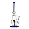 14shooter Glass Bong with Orange Mushroom Percolator and Blue Accents for Smooth Hits