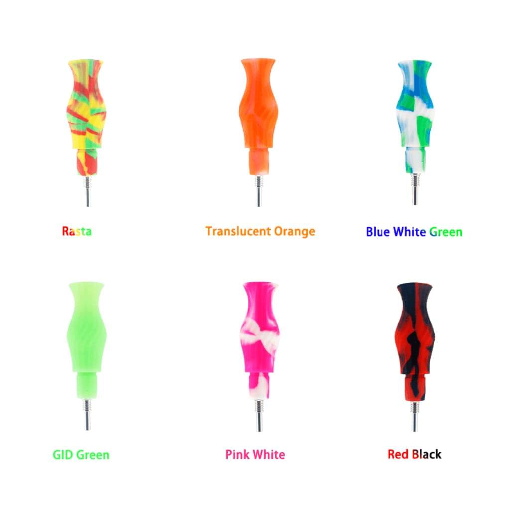 Colorful vape pen tips for Waxmaid Nectar Collector with silicone mouthpieces