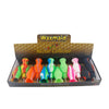 Colorful silicone nectar collectors in a display case featuring Waxmaid Nectar Collector