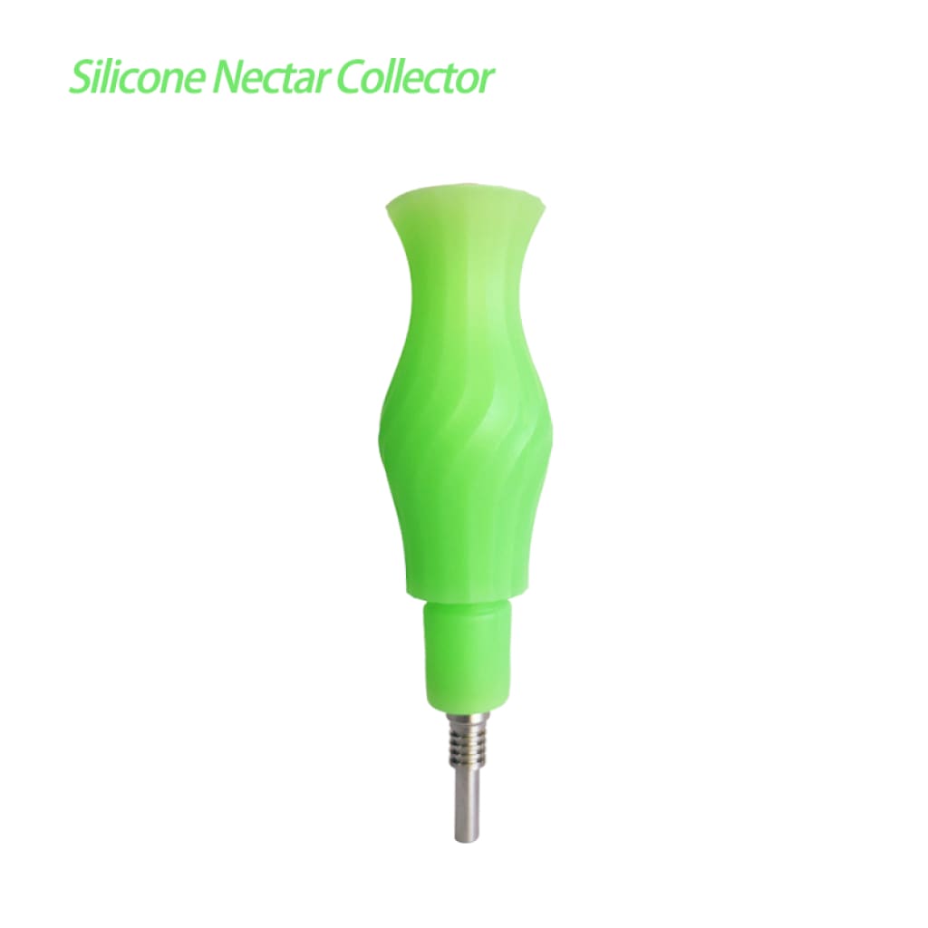 Bright green Waxmaid Nectar Collector with silicone mouthpiece and metal tip