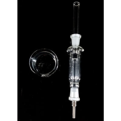 Handmade Glass Nectar Collector With 14mm Male Titanium Nail And Quartz Banger Attachment