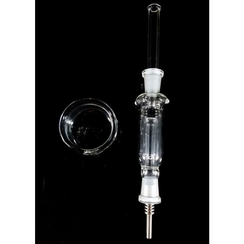 Handmade Glass Nectar Collector With 14mm Male Titanium Nail And Quartz Banger Attachment