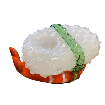 Nigiri sushi glass pipe with shrimp, white rice, and seaweed wrap - Borosilicate design