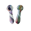 Matte Finish Northern Lights glass pipes with colorful swirls and bowl-shaped ends