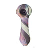 Matte Finish Northern Lights Glass Pipe with Swirled Pastel Colors and Rounded Bowl