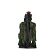 Decorative green glass bottle with red cap for novelty wood pipes collection display