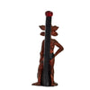 Hand-carved novelty wood pipe shaped like a stylized indigenous figure for smoking