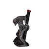 Alien figurine with cylindrical wood pipe, red top - Hand-carved Novelty Wood Pipes