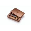 Wooden box compartments featuring smoking accessories in Heady Dad Oakleaf Mini Case