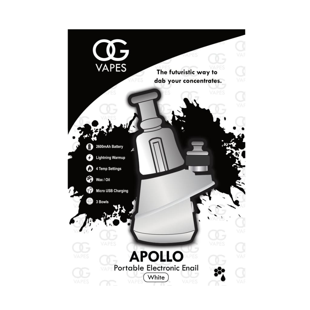 Futuristic Portable Enail with Quartz Bowl by Og Vapes Apollo, glass attachment included