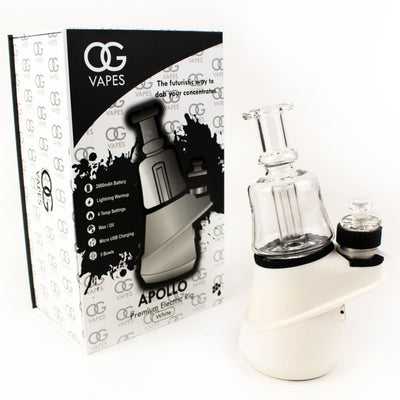 Portable Enail Apollo with quartz bowl, glass attachments, and sleek packaging from OG Vapes