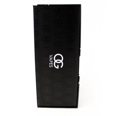 Black box with ’OG VAPES’ logo for Portable Enail with Quartz Bowl and Glass Attachment