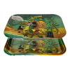 Colorful Rasta Metal Rolling Tray with iconic Rastafarian scene in three sizes