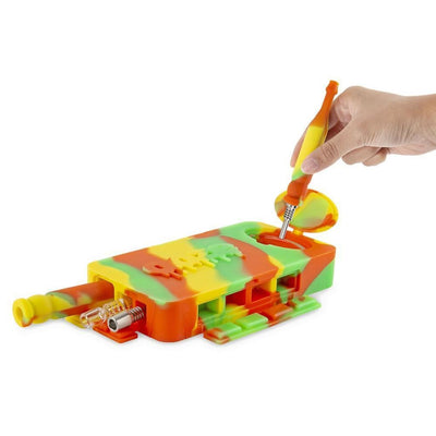 Colorful Ooze Slugger toy with a screwdriver, perfect for a nice clean dab