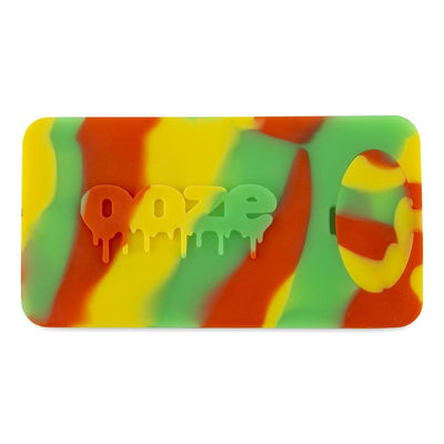 Colorful silicone dab mat with melting text design for a nice clean dab experience