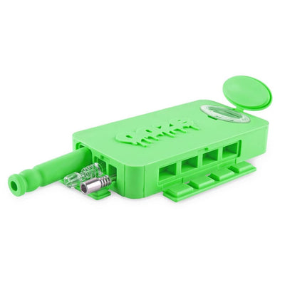 Bright green Ooze Slugger device for a nice clean dab with multiple ports and tube