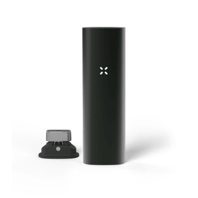 Black Pax 3 portable cannabis vaporizer with charging dock and oven lid