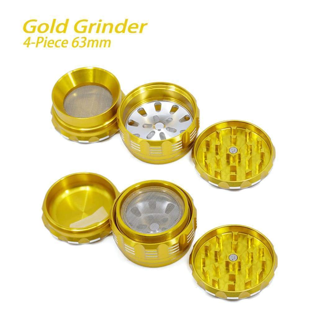 Polygon Herb Grinder - Herb Grinder Gold 63mm - Durable 4-Piece Aluminum Alloy Design