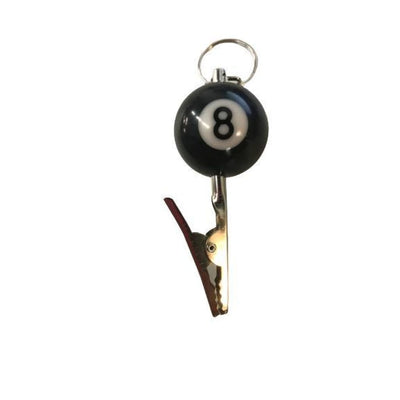 Black pool ball style key chain assorted colors with metallic clip