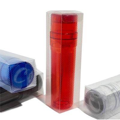 Transparent Red Plastic Tumbler for Pre-Roller Cone Filling & Storage in Clear Packaging