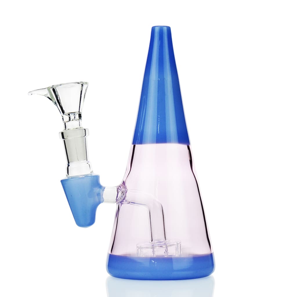 Sleek Puffco Peak Bong with showerhead perc, blue gradient 7-inch glass