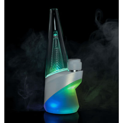Opal Peak Pro vaporizer with helixed inner-cone and LED lights, futuristic design