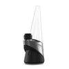 Puffco Peak Pro Vaporizer with elegant conical glass top and dual-tone black and silver body