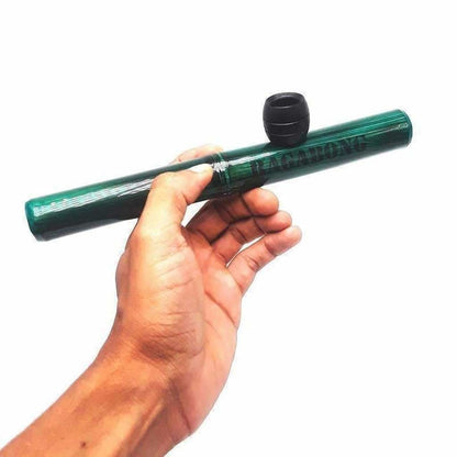 Ragabong medium bamboo steamroller with green pipe and wood bowl