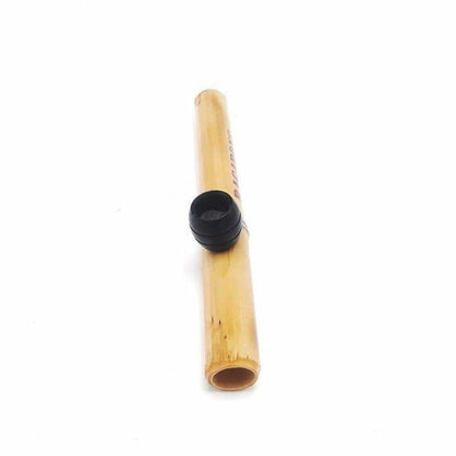 Natural bamboo steamroller with black mouthpiece and mesh screen