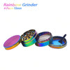 Rainbow dry herb grinder in iridescent finish from Waxmaid 4-piece, 50mm aluminum alloy