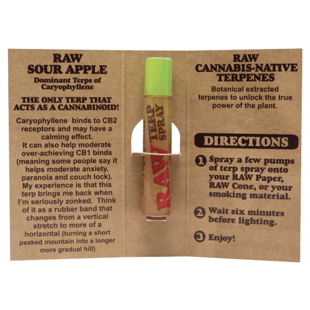 Sour Apple SFV OG Cannabis Spray with Native Terpenes and Informational Packaging
