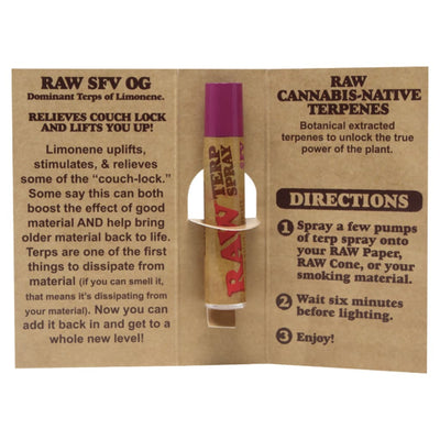 Spray bottle of Sour Apple SFV Og Cannabis Spray with native terpenes product info