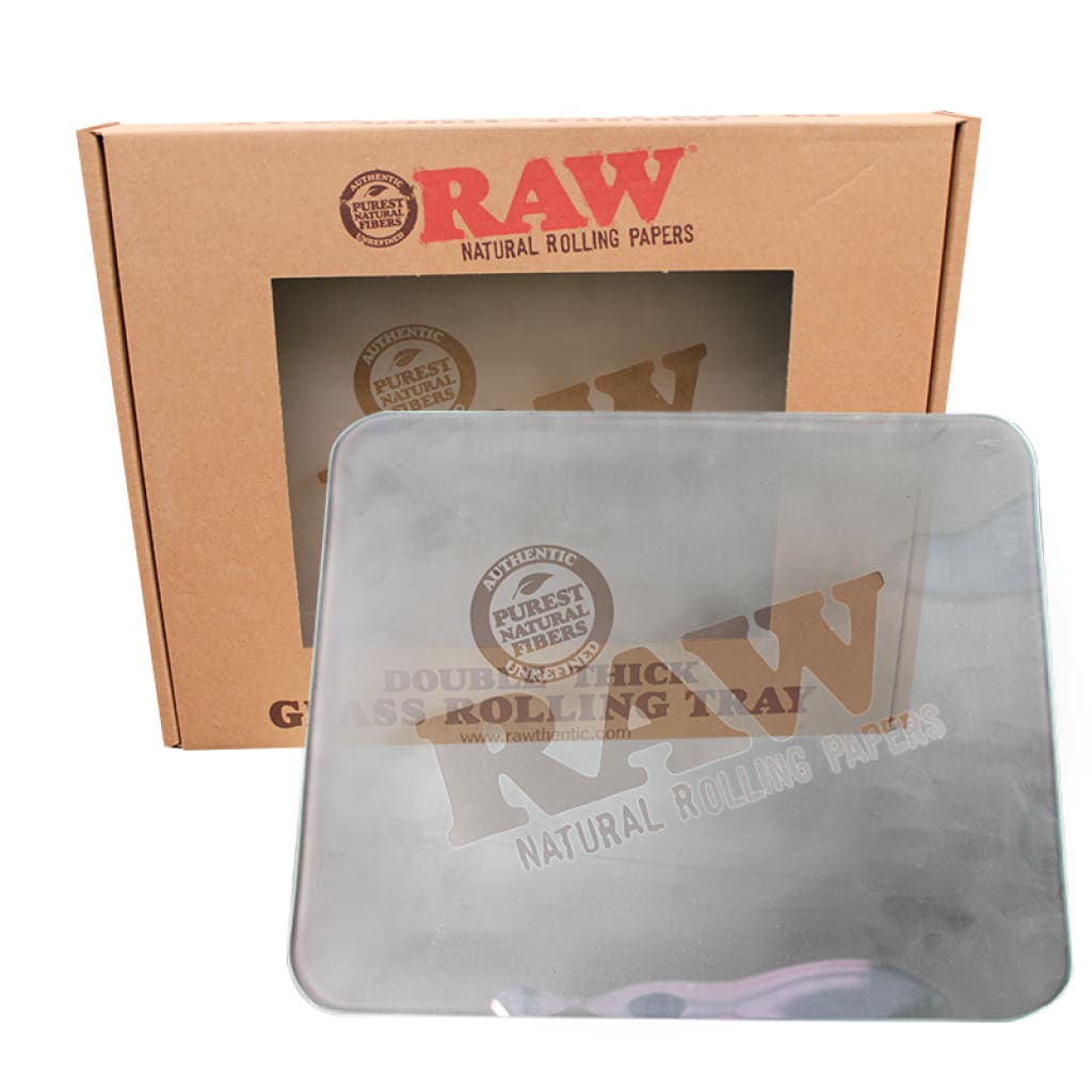 Double-thick Frosted Glass Raw Ice Rolling Tray for RAW natural papers with product box