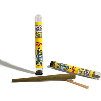 Pre-rolled Cannabis Joint In Colorful Lemonade Terpene Bud Wraps - Tobacco-free & Pure