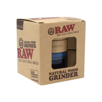 Raw Natural Wood Grinder with Impact-Resistant Glass 65mm