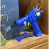 Blue toy ray gun with yellow detail; Futuristic Ray Gun Torch for adjustable flame intensity