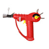 Red retro-style toy ray gun torch with adjustable flame intensity for dabbing essentials