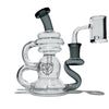 Glass water pipe Bq Cycler Recycler with Spinner Disk and Silicone Stand featuring bear logo