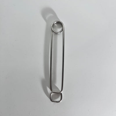 Stainless steel roach clip with silver safety pin shadow