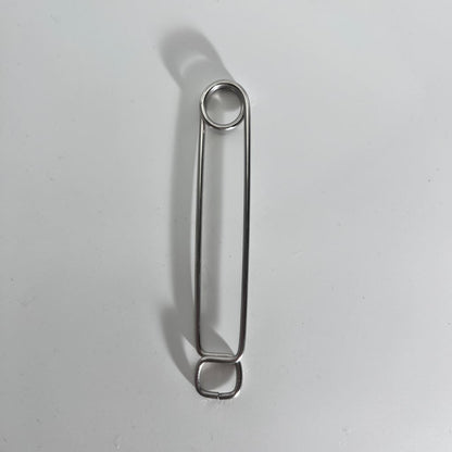 Stainless steel roach clip with silver safety pin shadow