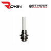 Rokin Stinger’s powerful electronic nectar dab straw with white ceramic tip and metal base