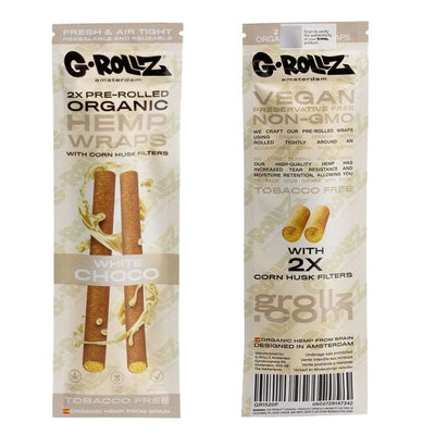 G-rollz Pet Rock 2x pre-rolled organic hemp wraps with corn husk filters, ready for sale