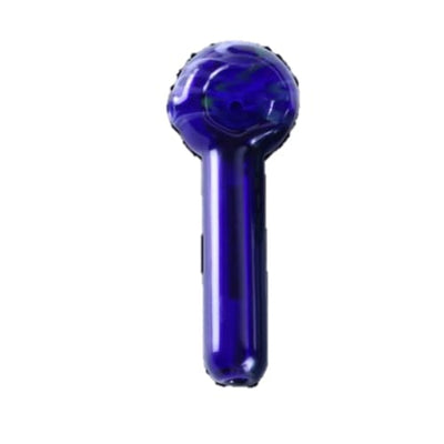 Sleek cobalt blue Roots Glass Pipe Slim Daily Driver with clear tubing