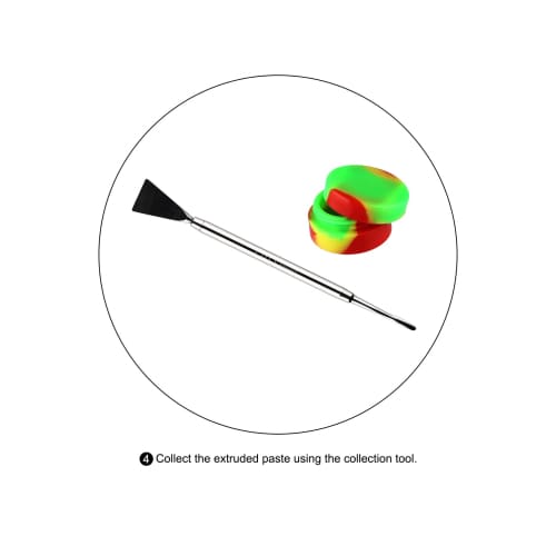 Dab tool and silicone container for cannabis concentrates with Ltq Vapor Rosin Press Machine