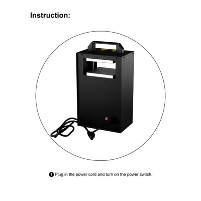 Ltq Vapor Rosin Press: Black rectangular electronic device with handle and power cord