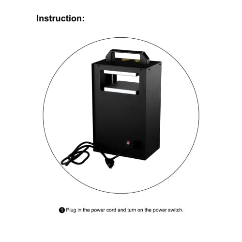 Ltq Vapor Rosin Press: Black rectangular electronic device with handle and power cord