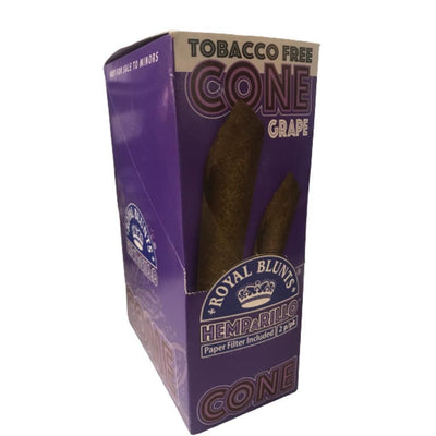 Royal Blunts Cone - Grape hemp wraps, tobacco-free, perfect for bamboo six shooter