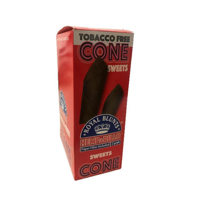 Royal Blunts Cone - Original Hemp Flavor: Tobacco-Free Sweets in Red Box ’Hemparillo’ Label